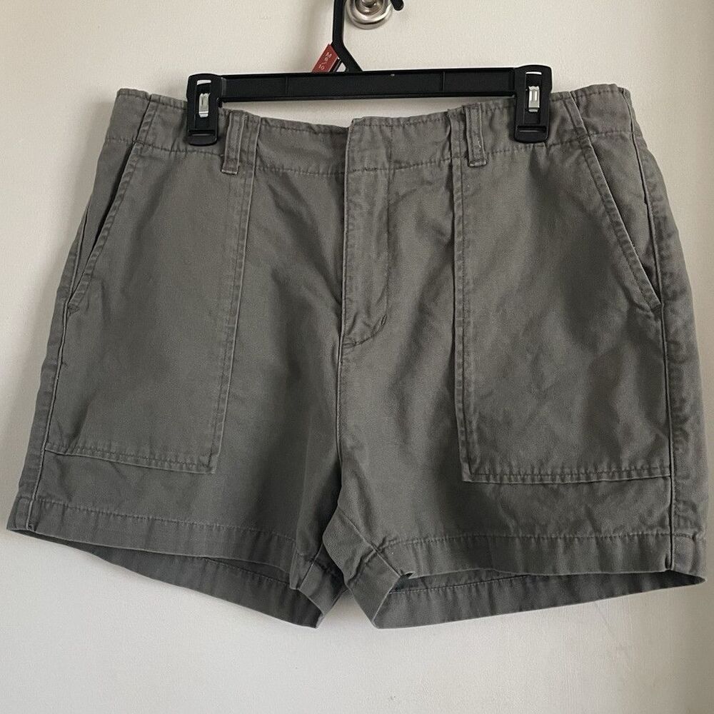 Calvin Klein Men's Gray Solid Chino Shorts XL Flat Front Button Pockets